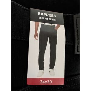 Express Men's Slim Fit Denim Jeans Black Size 34x30